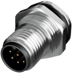 M12 male receptacle 0° A-cod. rear 