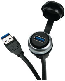 MSDD pass-through USB 3.0 form A, 0.6 m cable, design silver  4000-73000-0150000