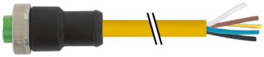 Mini (7/8) 5 pole, Female 0° w/ Cable  7700-A5021-UBD0300