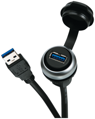 MSDD pass-through USB 3.0 form A, 1.0 m cable, design silver 