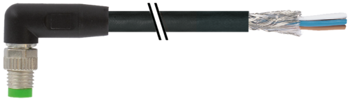 M8 male 90° A-cod. with cable shielded 